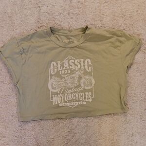 Olive Vintage Motorcycle Graphic Tee